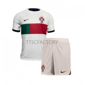 Portogallo Bambino Maglia Trasferta World Cup 2022 Manica Corta (+ Pantaloncini)